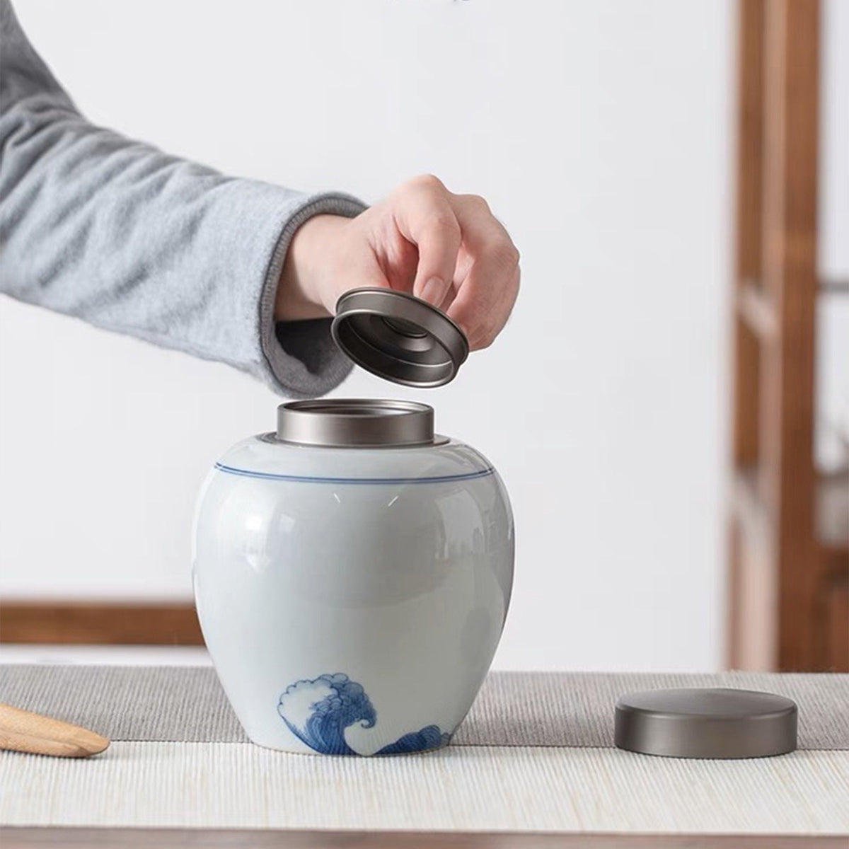 Vintage Tea Canister| coffee sugar container with lid | boho decor - Teaware Space