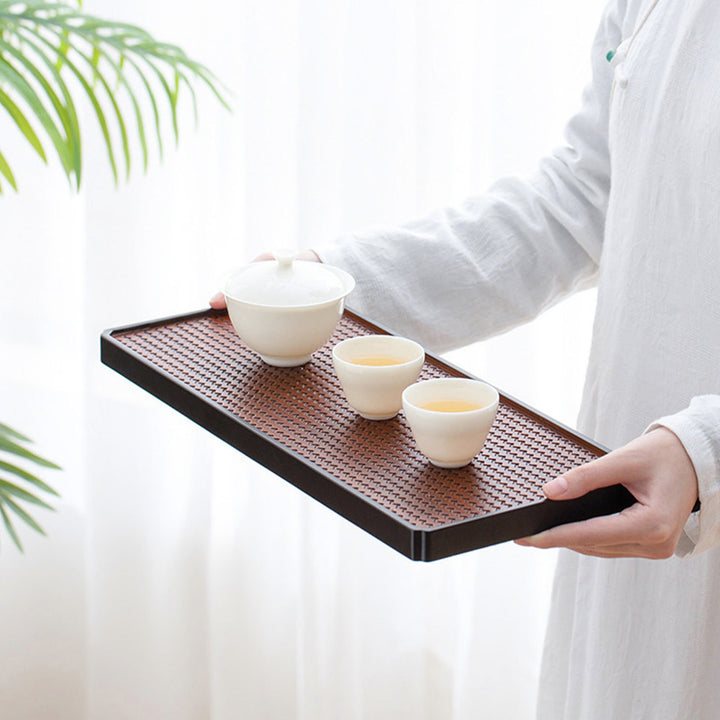 Farmhouse Natural Bamboo tea tray with water storage | Dining Table decor | Gift for women