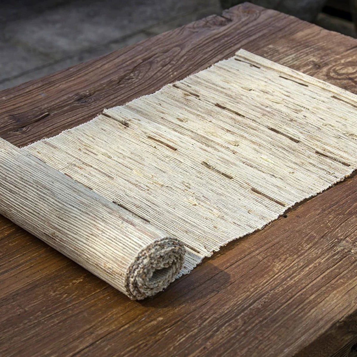 Custom Size Rustic Jute Linen Tea Table runner - Teaware Space
