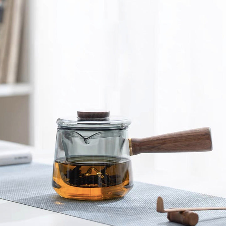 Cozy glass side-handle teapot with infuser | glassware tea kettle | Dining decor | Birthday gift