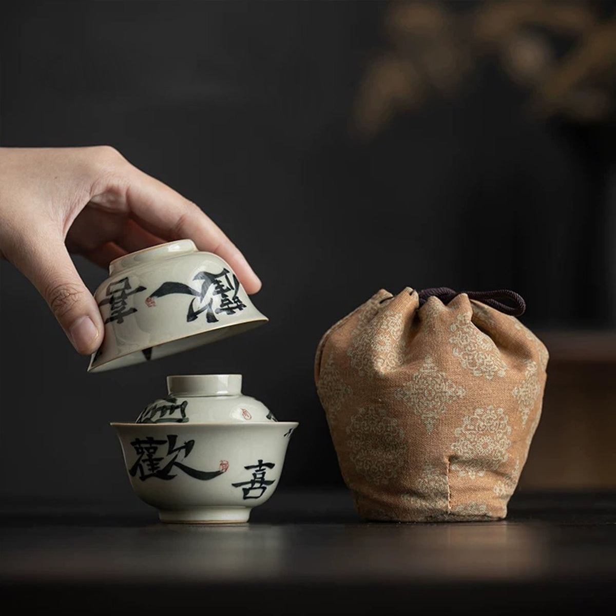 Unique Gongfu vintage travel tea set for one | 1 teapot, 1 cup, 1 case | Graduation Gifts - Teaware Space