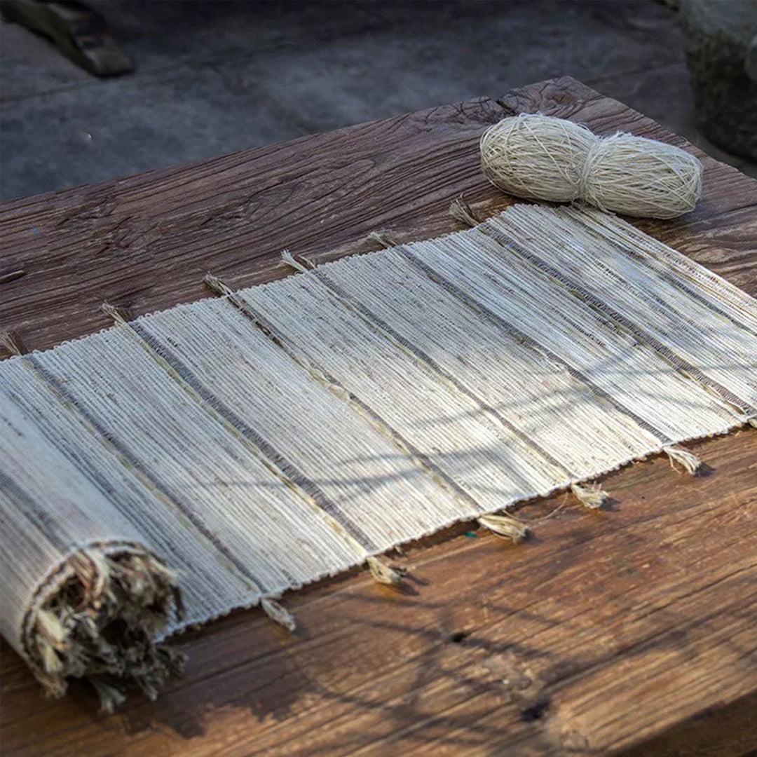 Custom size Vintage Natural Linen Tea Table runner | long rustic table mats | wedding decorations