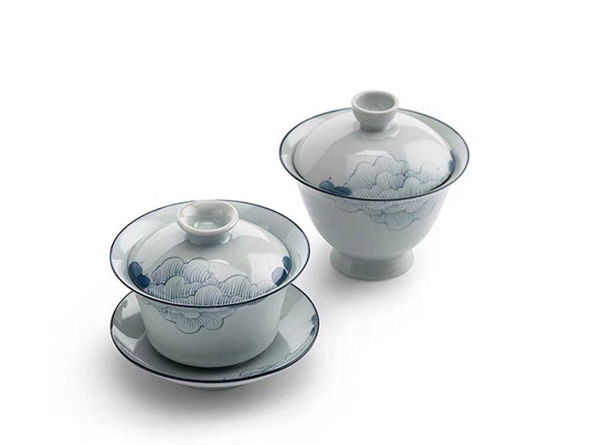 Hand-painted vintage 120ml Gaiwan set | Dining decor | Housewarming/birthday Gift - Teaware Space