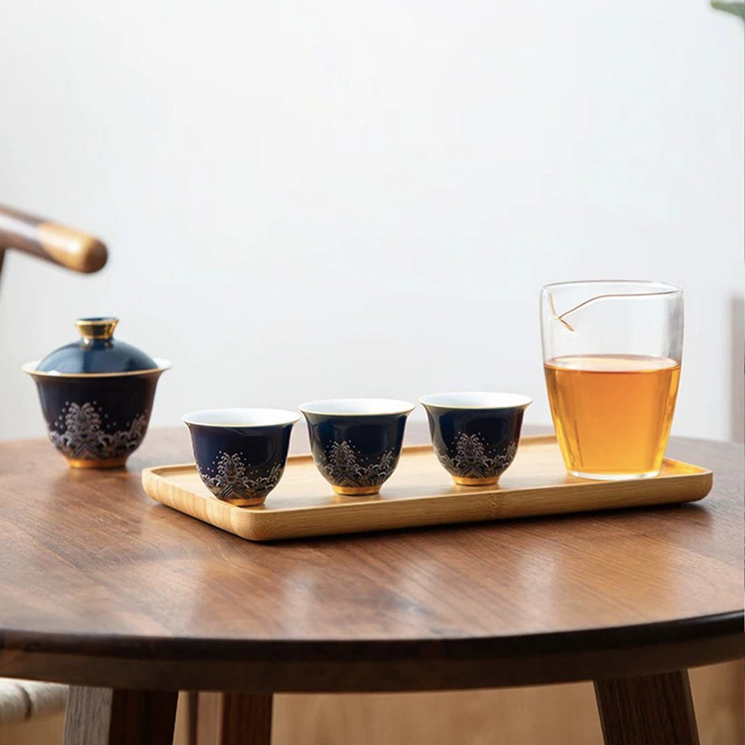 Personalized Chinese travel gaiwan tea set for two | Tea on the go