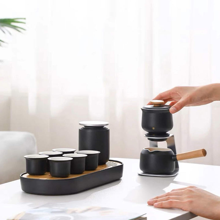 Automatic teapot set with tray