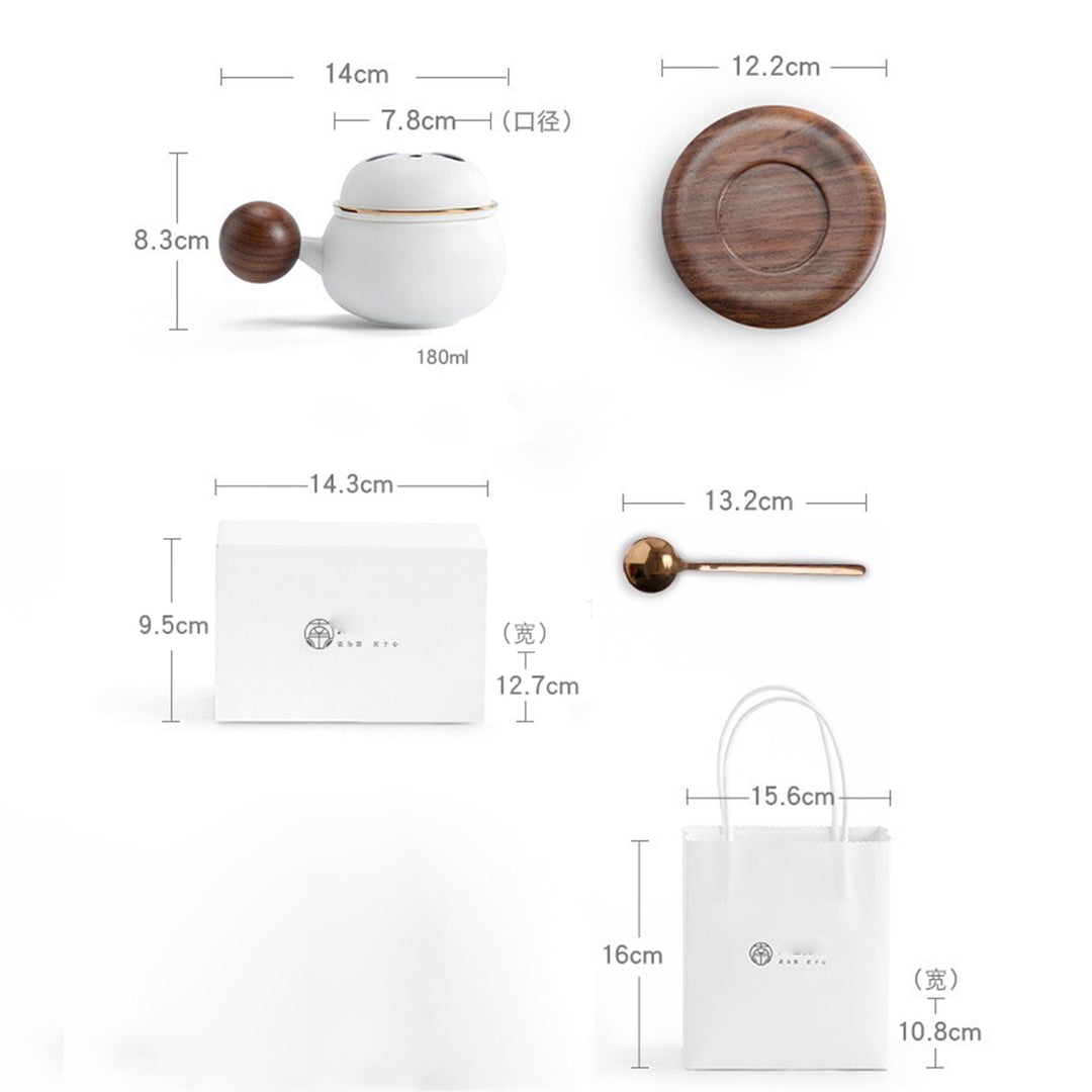 Ensemble de tasses à café expresso en forme de panda | Tasse à thé personnalisée avec infuseur et soucoupe | décor bohème | Cadeau d'anniversaire pour amoureux des pandas