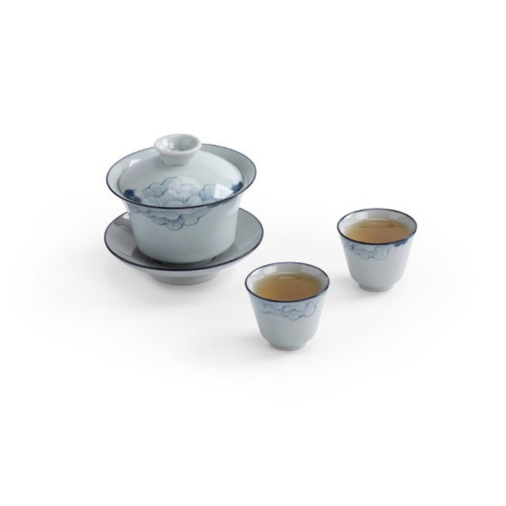 Ensemble de voyage Kungfu Gaiwan avec plateau | service à thé portable