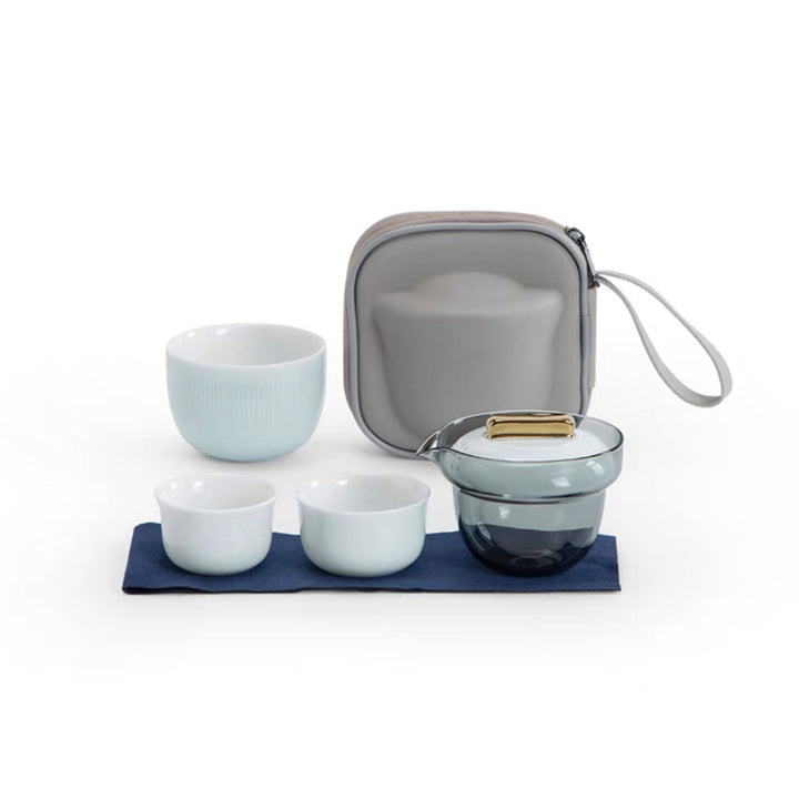 Personalized cozy travel tea set with case