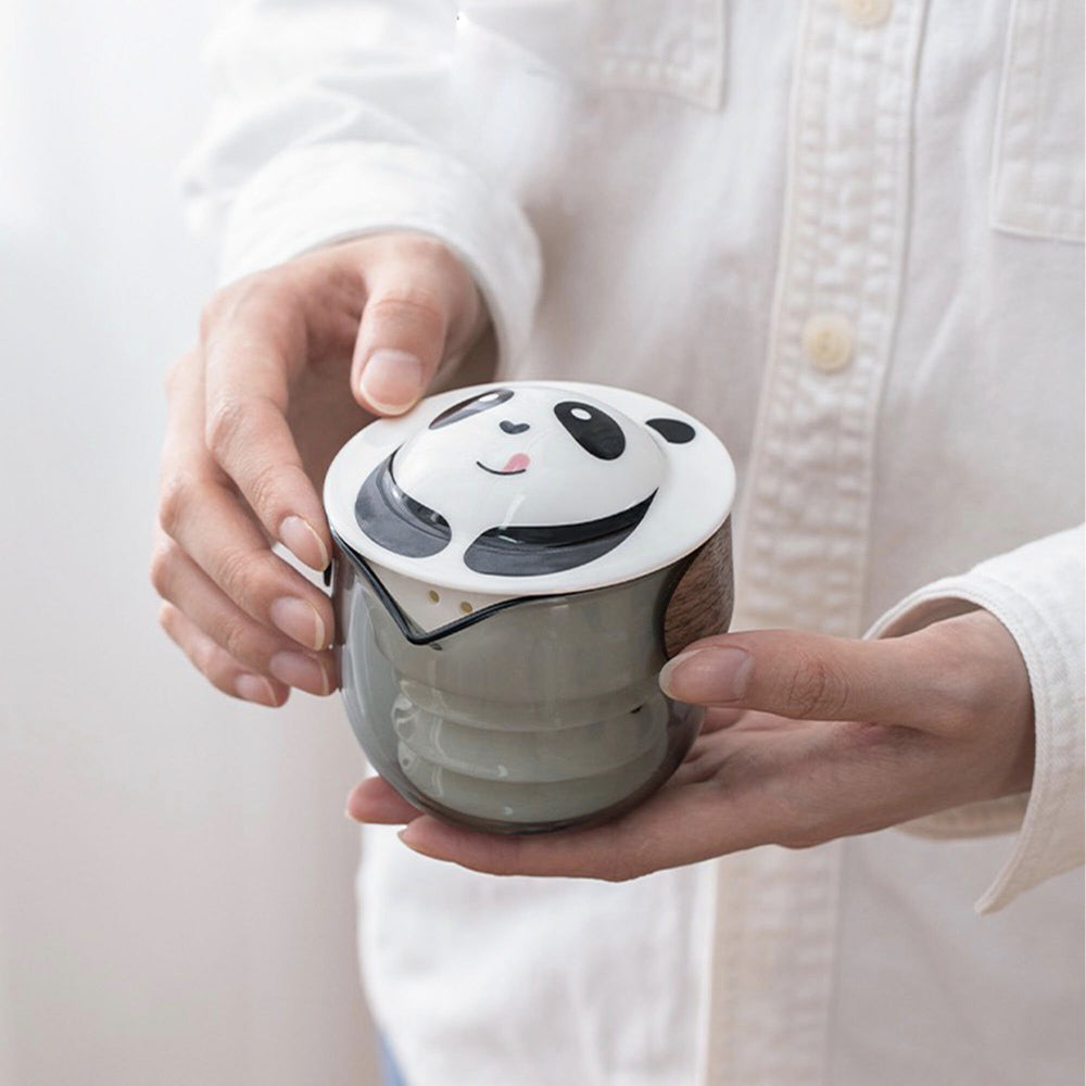 All-in-one cute panda travel tea set for two - Teaware Space