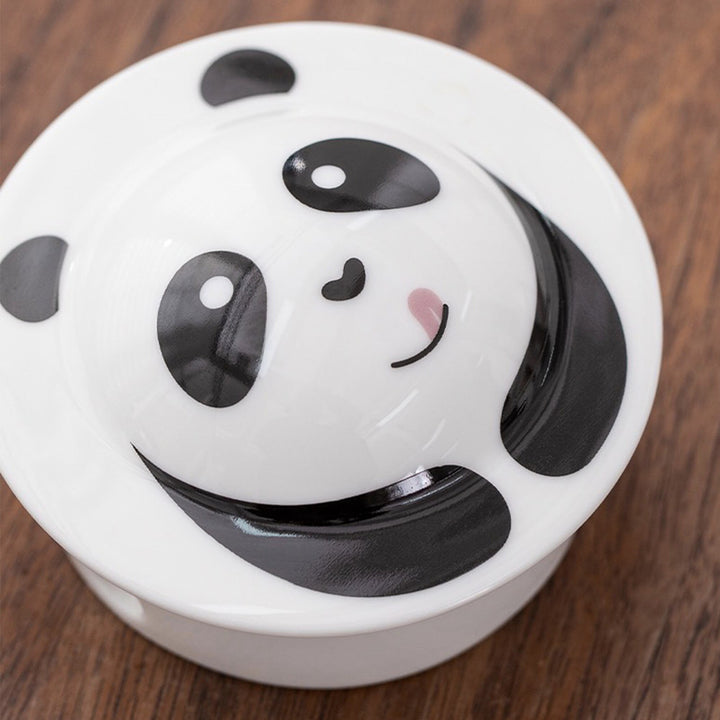 All-in-one cute panda travel tea set for two