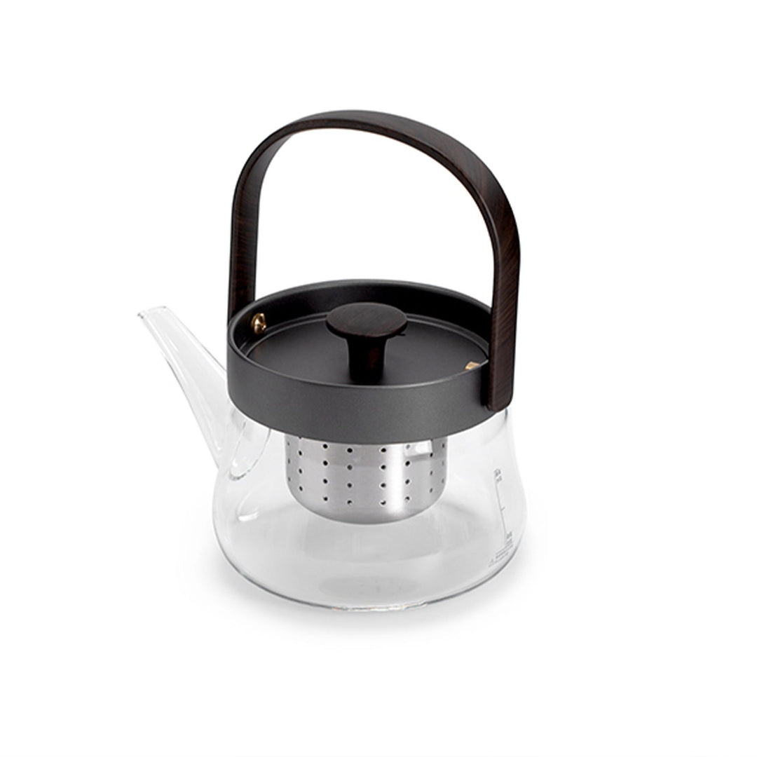 800ml/27oz Glass stove top Teapot | Minimal White/black summer tea kettle  | Housewarming gift