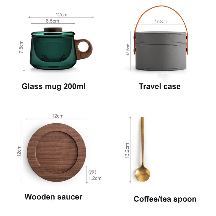 Cozy Glass tea & coffee mug set with saucer