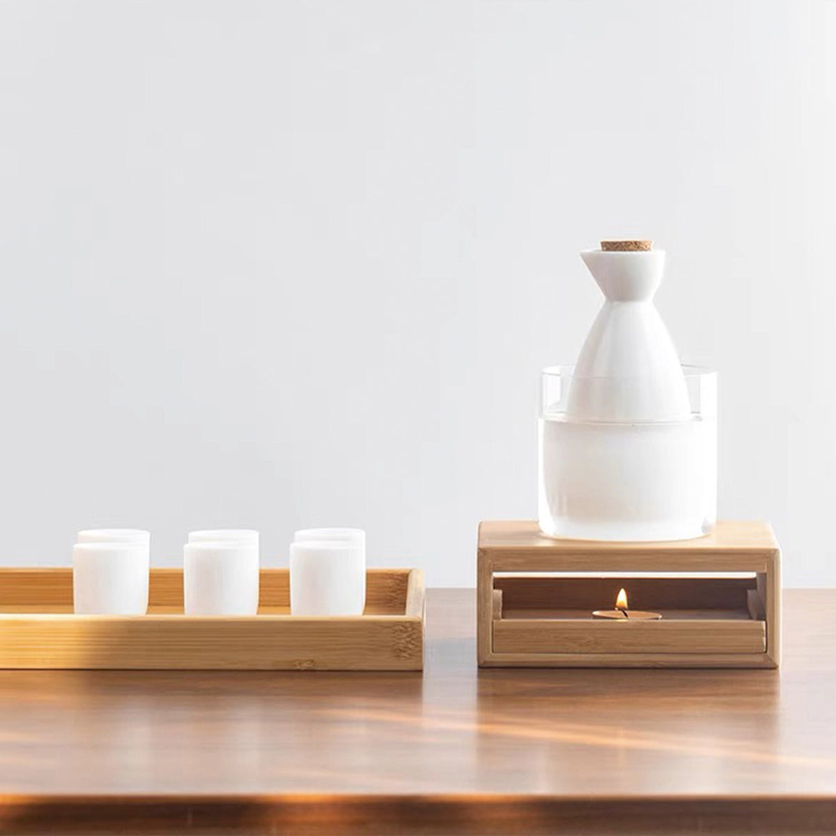 Heat Waves - Ice jade porcelain hot sake set - Teaware Space