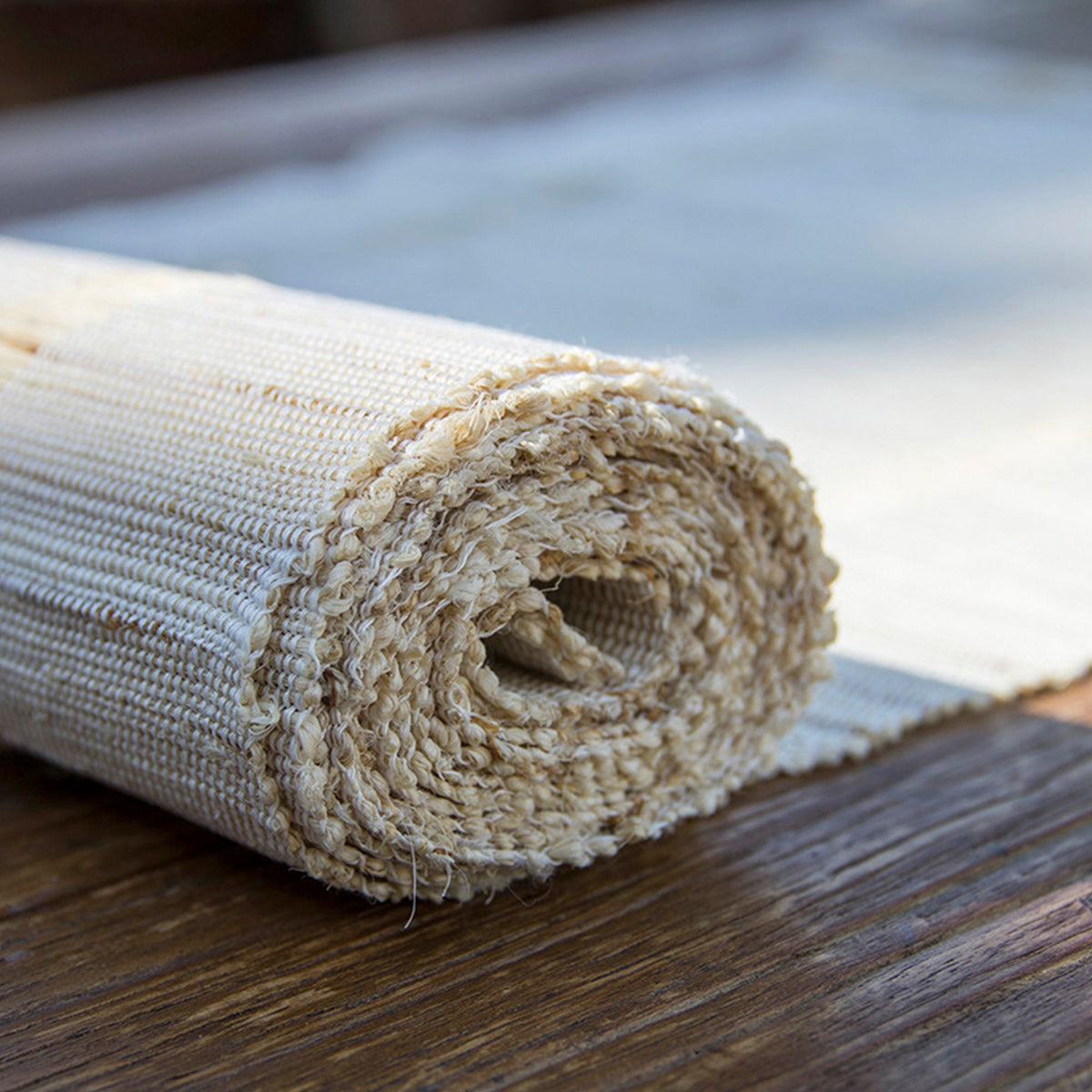 Custom Size | Hand-braided, Natural Linen long tea/coffee Table runner - Teaware Space