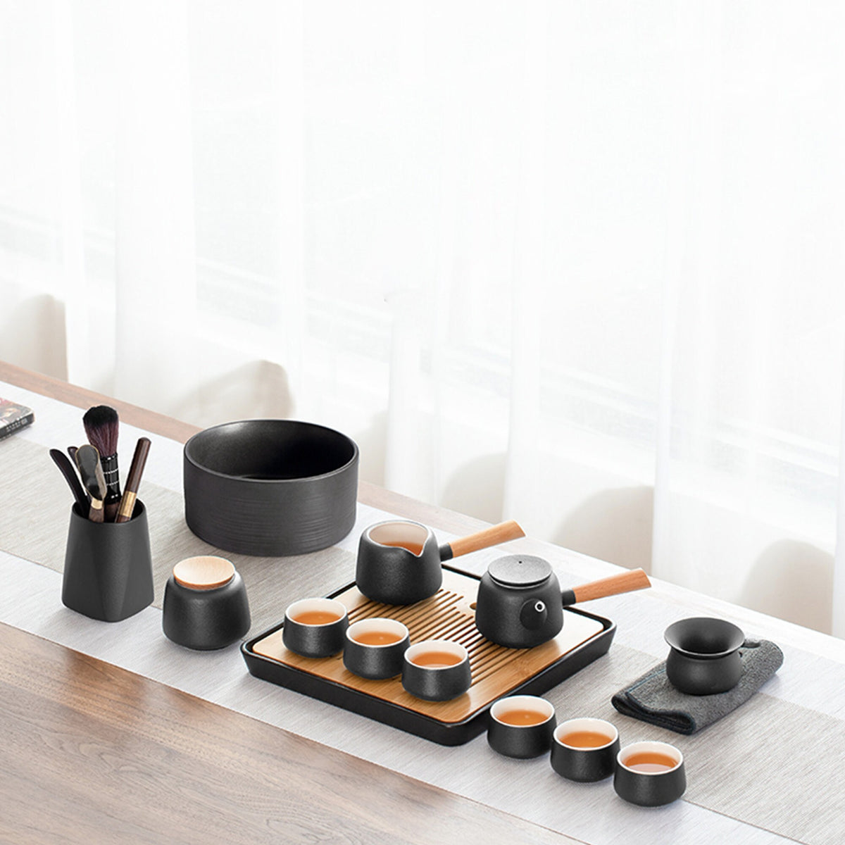 Custom name/logo | Royal Black Tea set with tray - Teaware Space