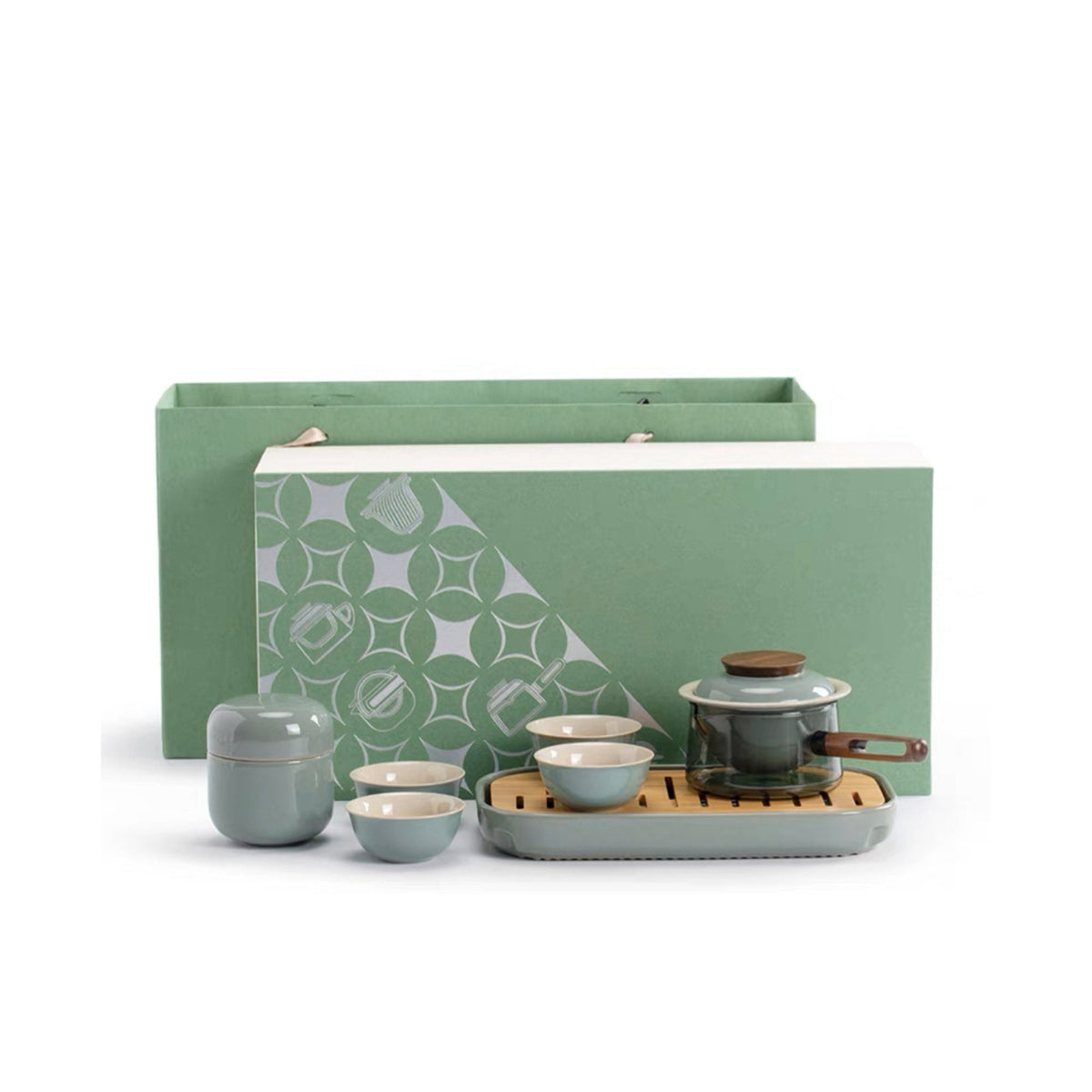 7 pcs kungfu teapot and cups set with tray - Teaware Space