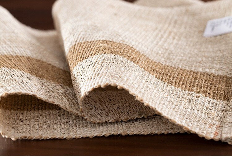 Custom Natural Hand braided Jute Linen Table runner  | long rustic table cloths | Home decor | Housewarming gift - Teaware Space