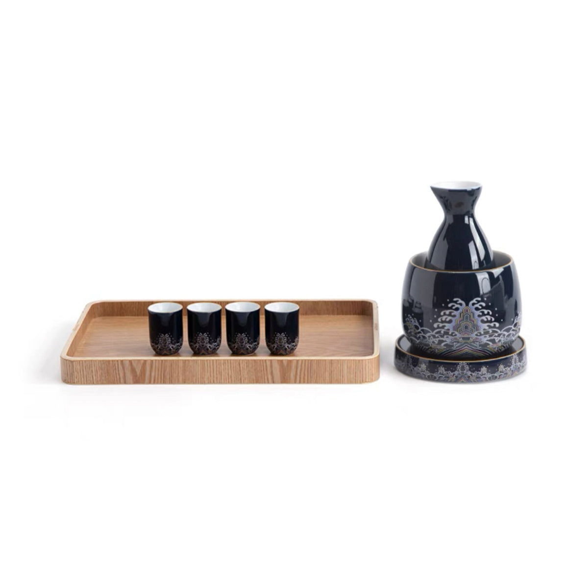 Electric sake set with warmer, stove, and tray  gift for him - Teaware Space