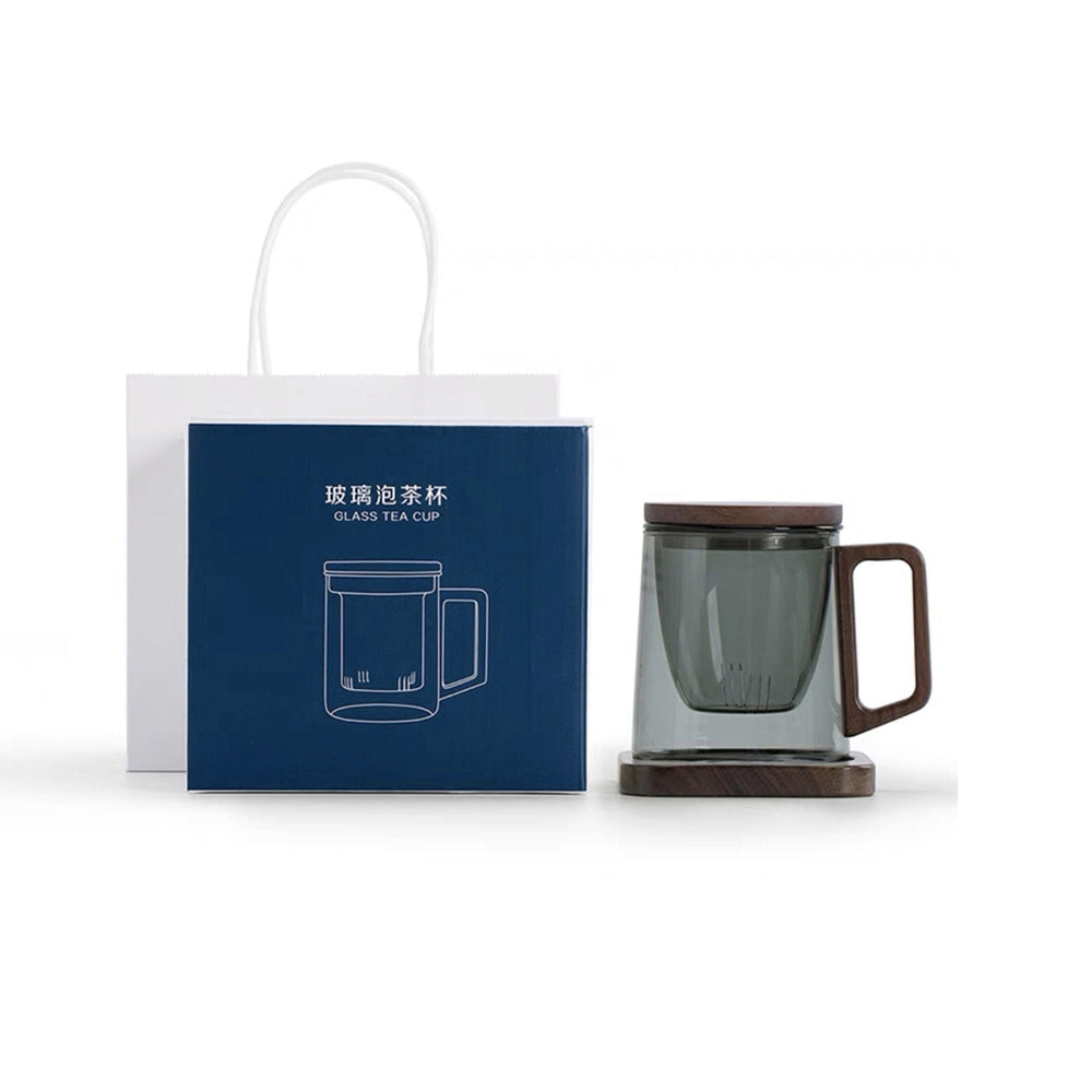Glass Tea Mug with infuser and saucer - Teaware Space