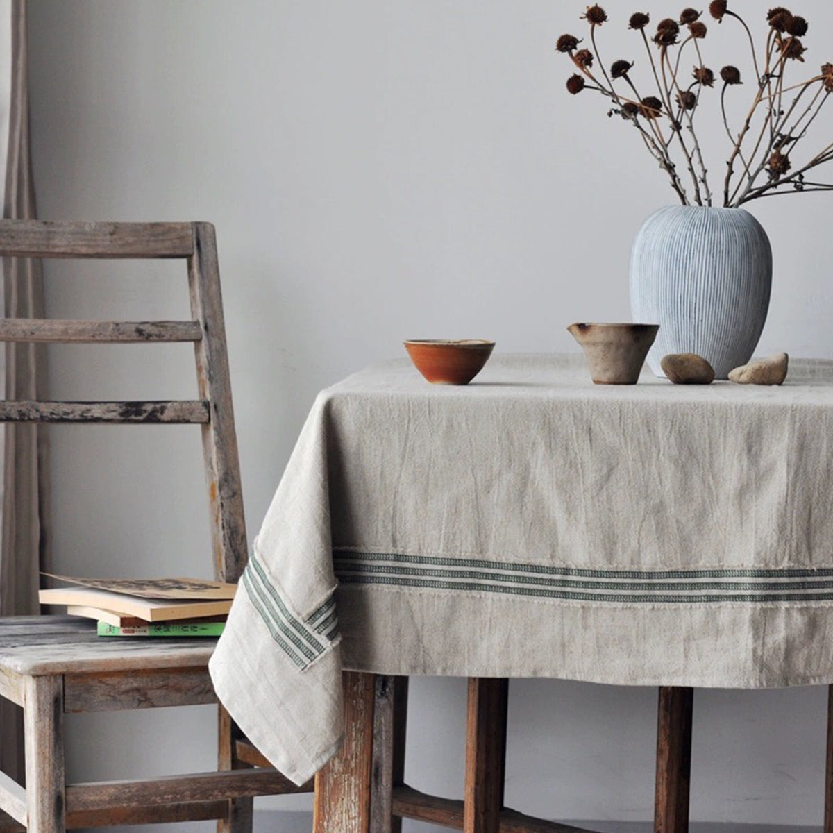 Custom Textiles Linen Tablecloth | farmhouse decor - Teaware Space