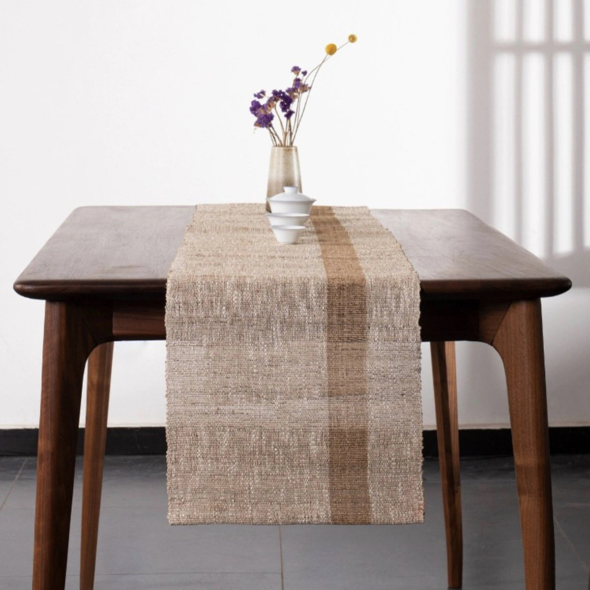 Custom Natural Hand braided Jute Linen Table runner  | long rustic table cloths | Home decor | Housewarming gift - Teaware Space