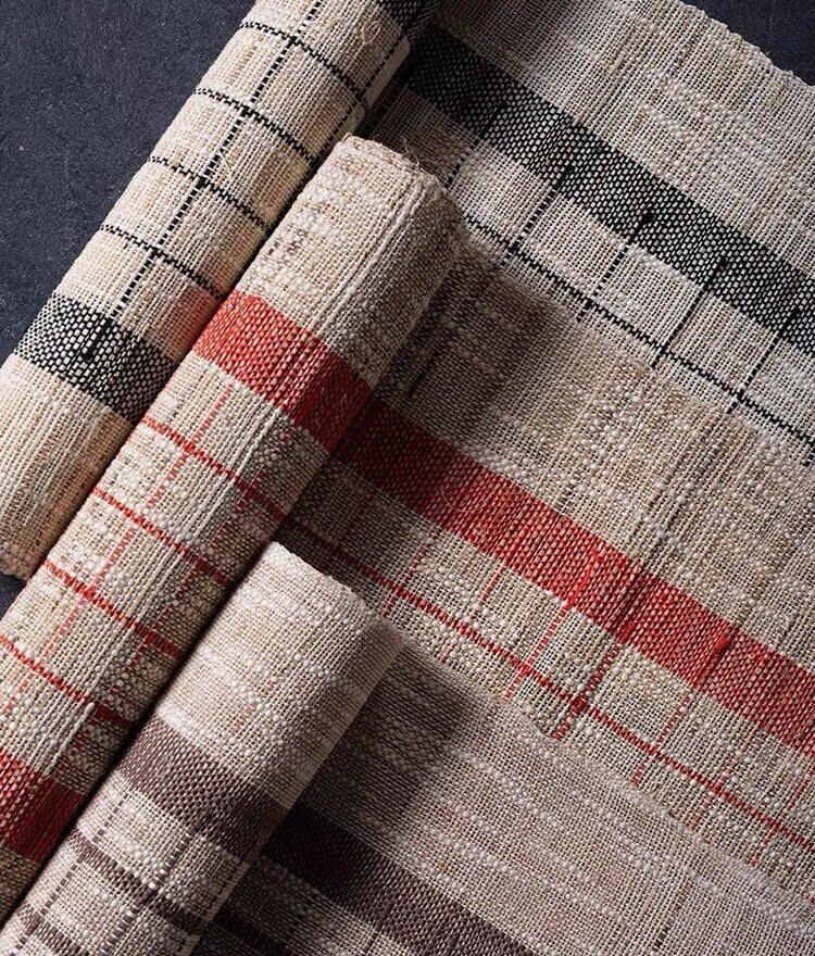 Custom size gingham Jute table runner boho | rustic linen long tablecloth | warm living room decor | Gift for her - Teaware Space