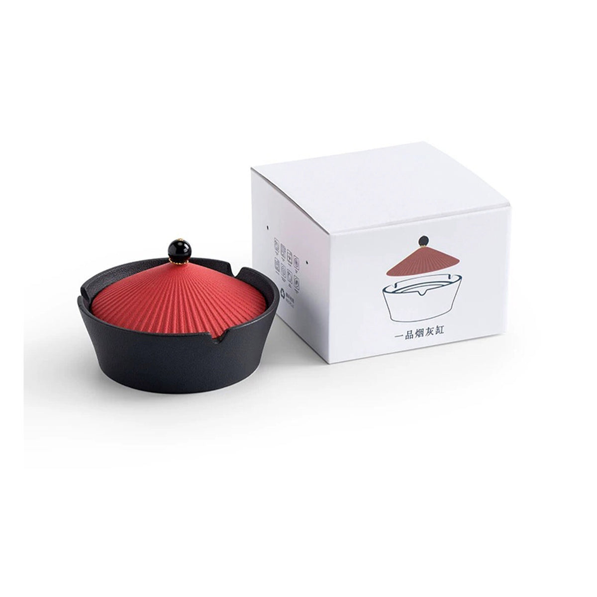 Personalized multifunction cigar ashtray/ incense holder with lid, Home/office decor, Gift for man - Teaware Space