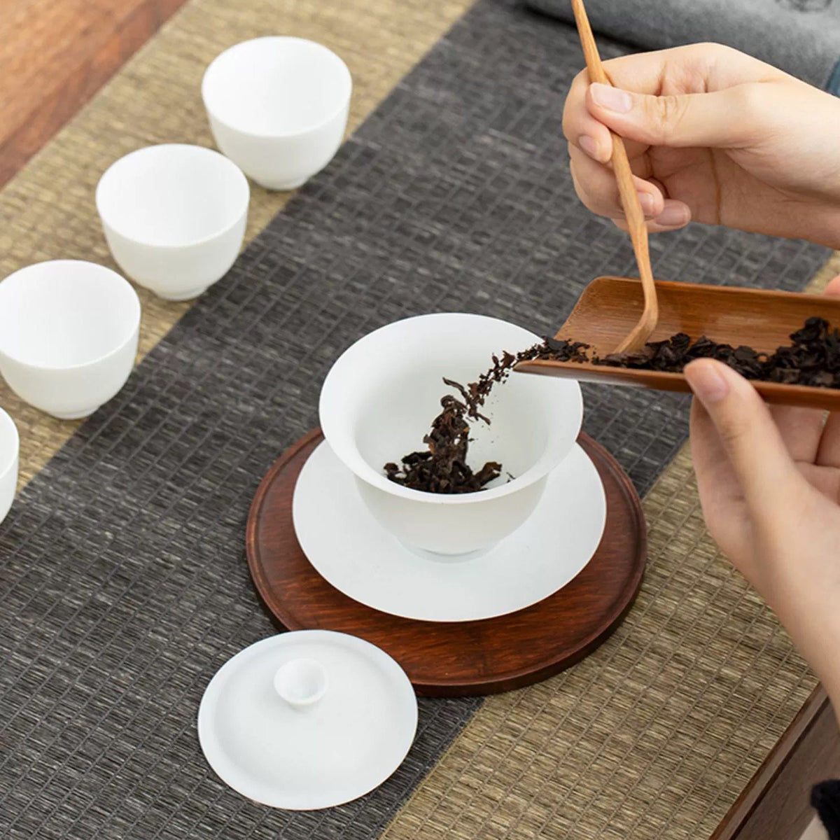 Suet jade Kungfu Gaiwan tea set - Teaware Space
