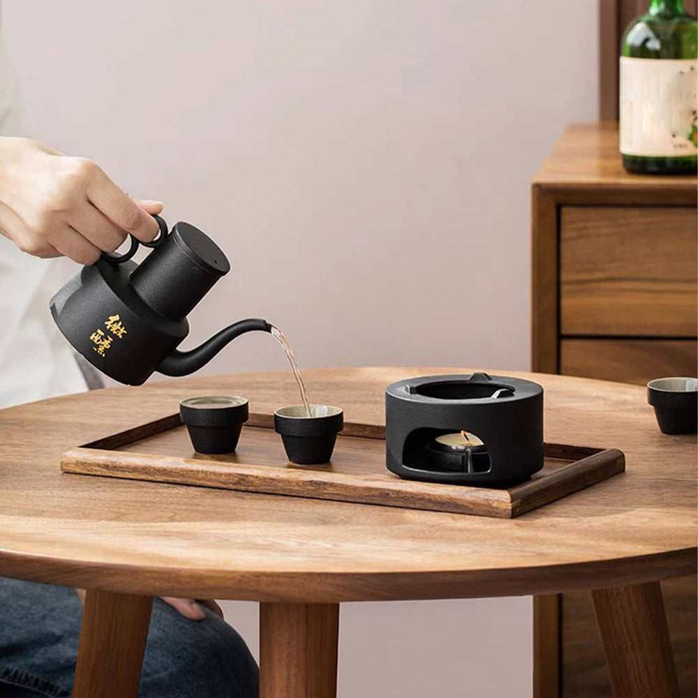 Unique Vintage sake set with warmer and Candle stove - Teaware Space