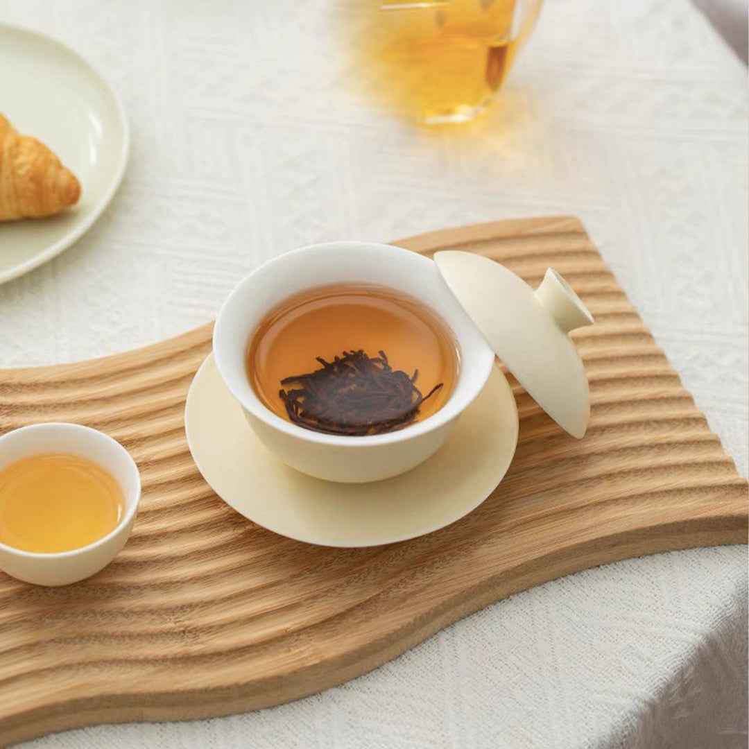 Suet jade 3.7oz Gaiwan tea set | dining table decor | Gift for Gongfu tea lovers