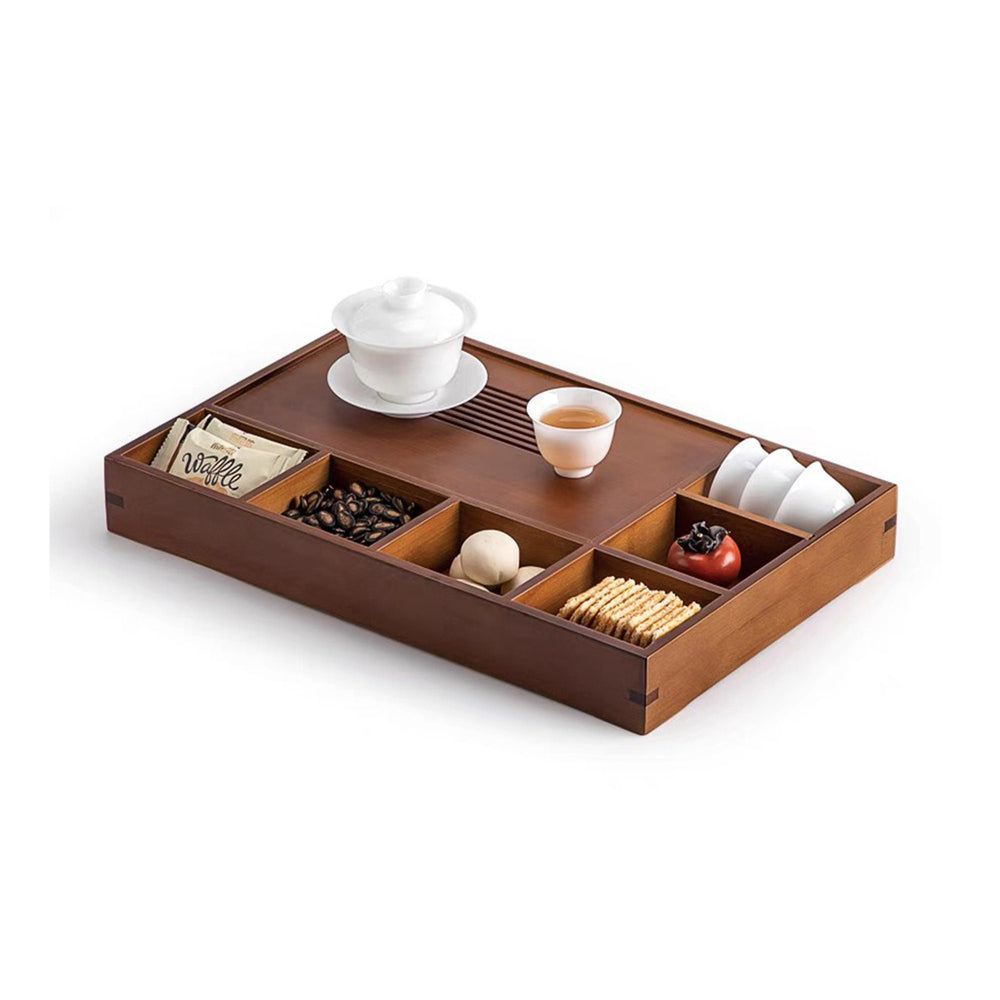 Vintage Bamboo tea ceremony tray with drainage | engraved cheese serving platter | Table decor | Wedding gift - Teaware Space