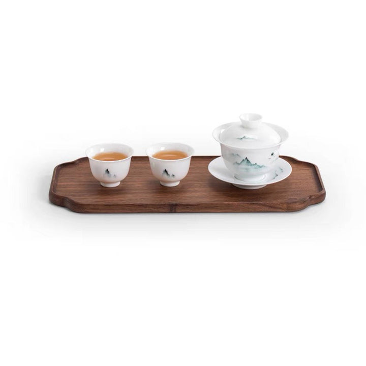 Custom Vintage Walnut wooden tea tray with name
