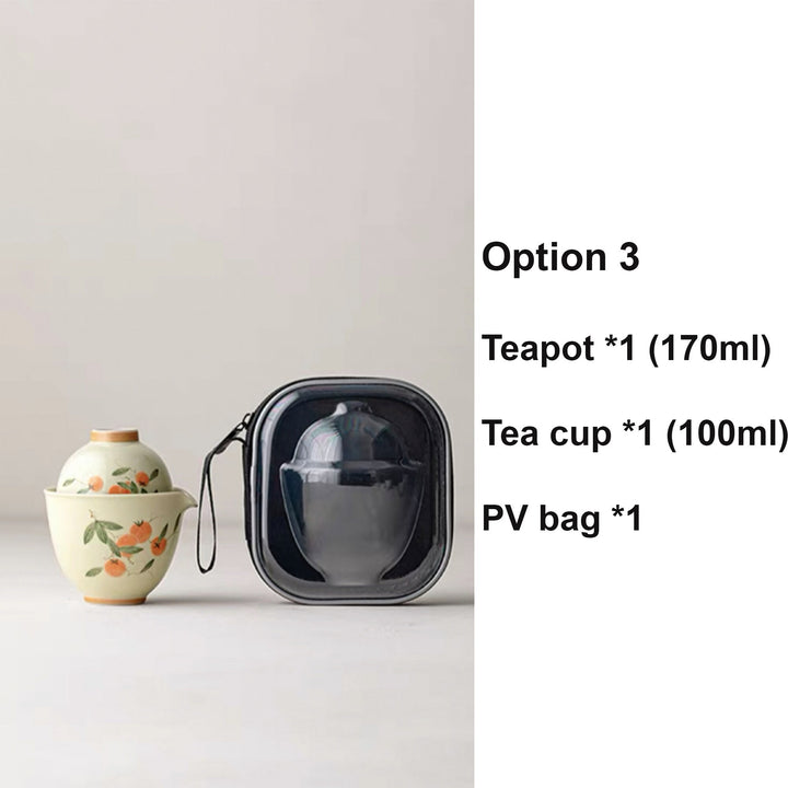 Fall decor vintage travel gaiwan tea set for two