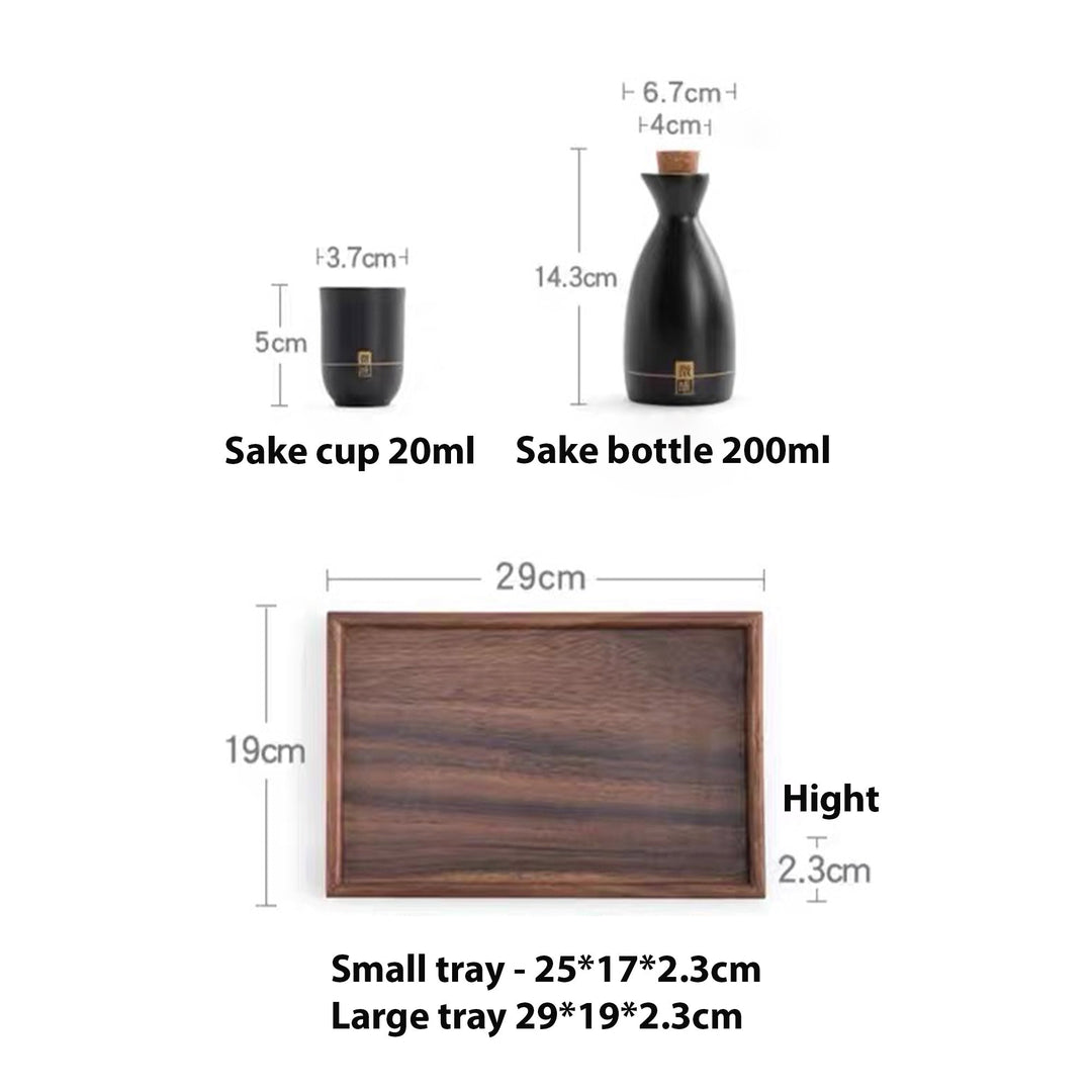 Personalized Japanese  sake set with tray