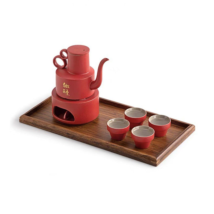 Unique Vintage sake set with warmer and Candle stove - Teaware Space