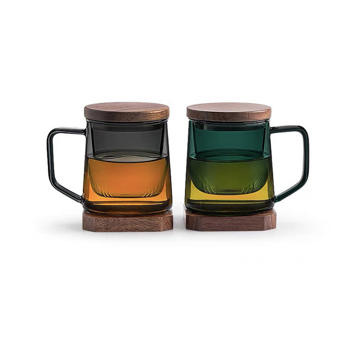 Cozy 13.5oz Glass tea cup with infuser set