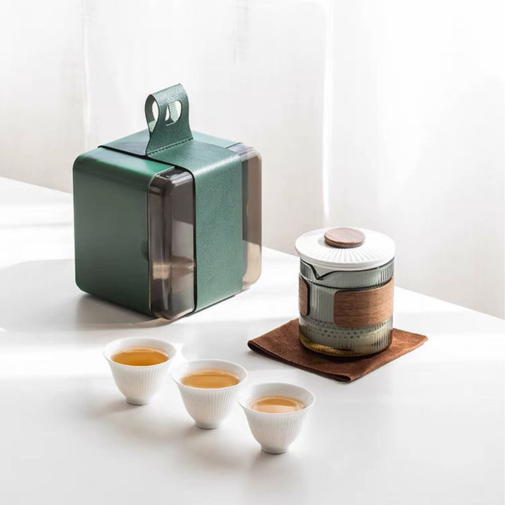 Unique portable travel tea set with tray |  Relaxing Aromatherapy Gift