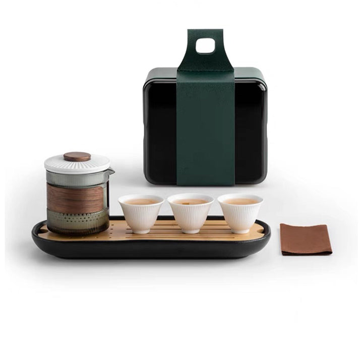 Unique portable travel tea set with tray |  Relaxing Aromatherapy Gift