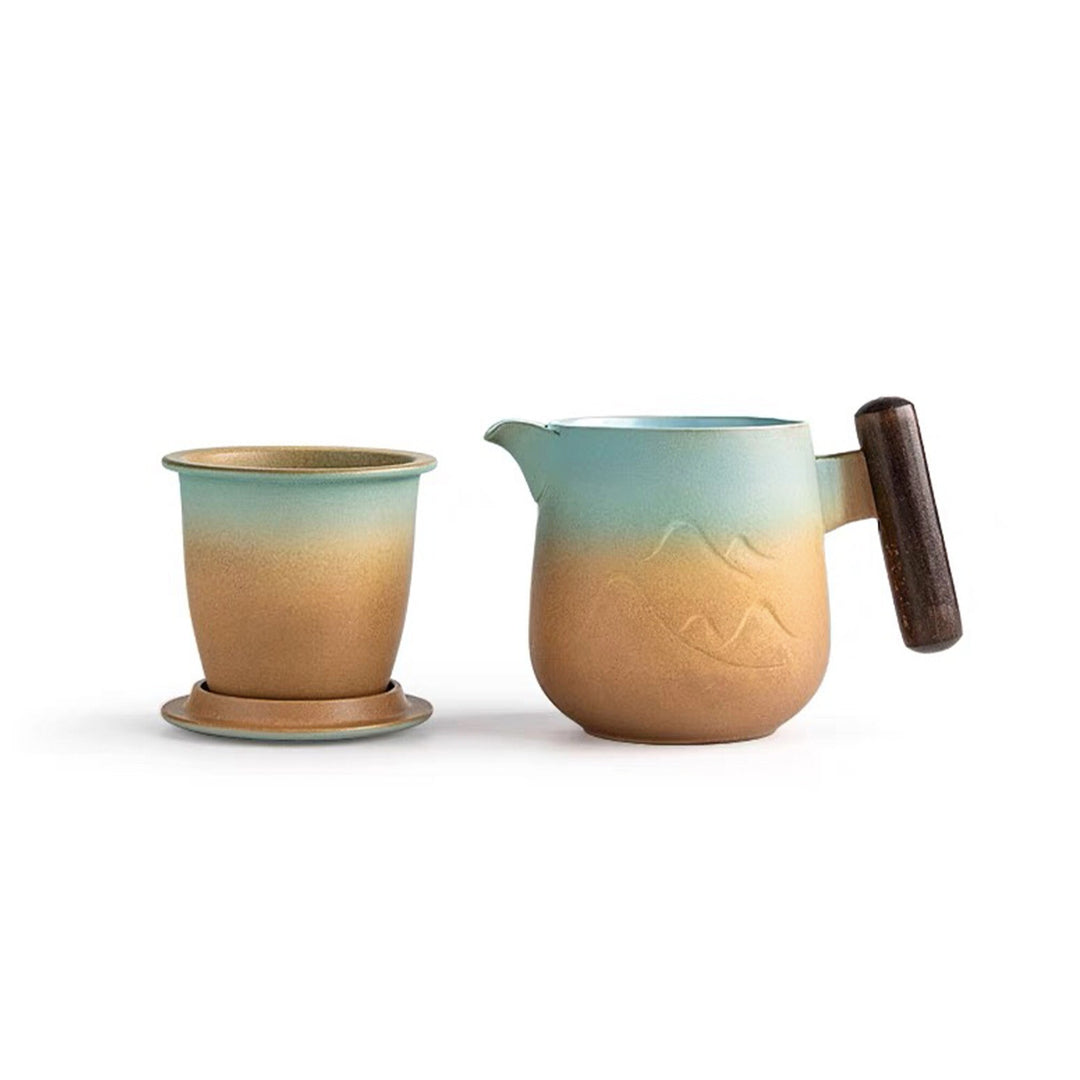 Custom Portable Ceramic Travel Tea Set | Tea mugs Set | Dining table decor | thoughtful thank you gift