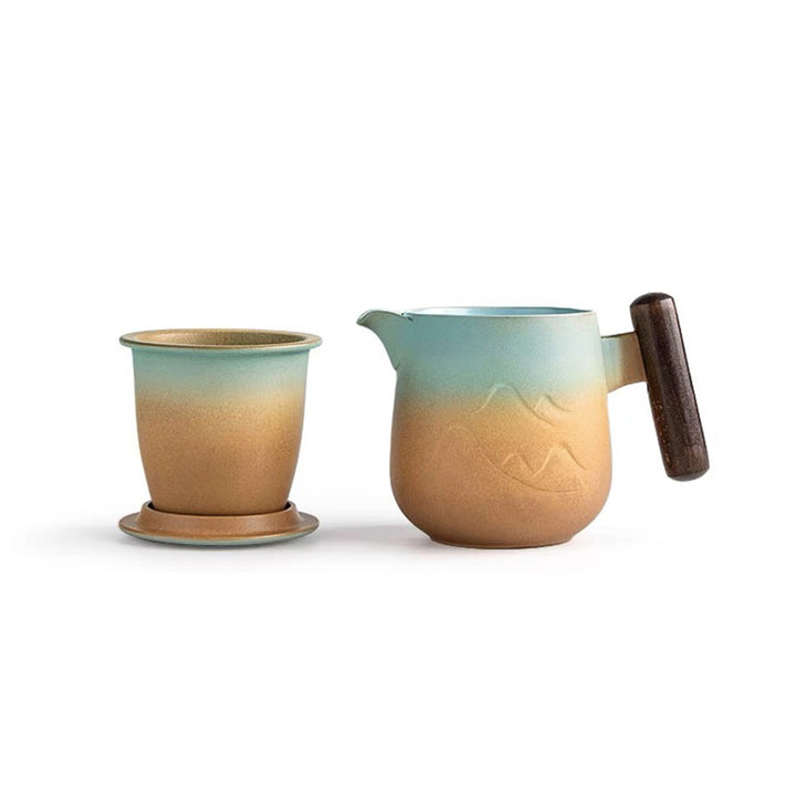 Custom Portable Ceramic Travel Tea Set | Tea mugs Set | Dining table decor | thoughtful thank you gift