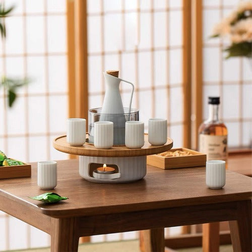 Housewarming gift - Japanese saki bottle set with cups