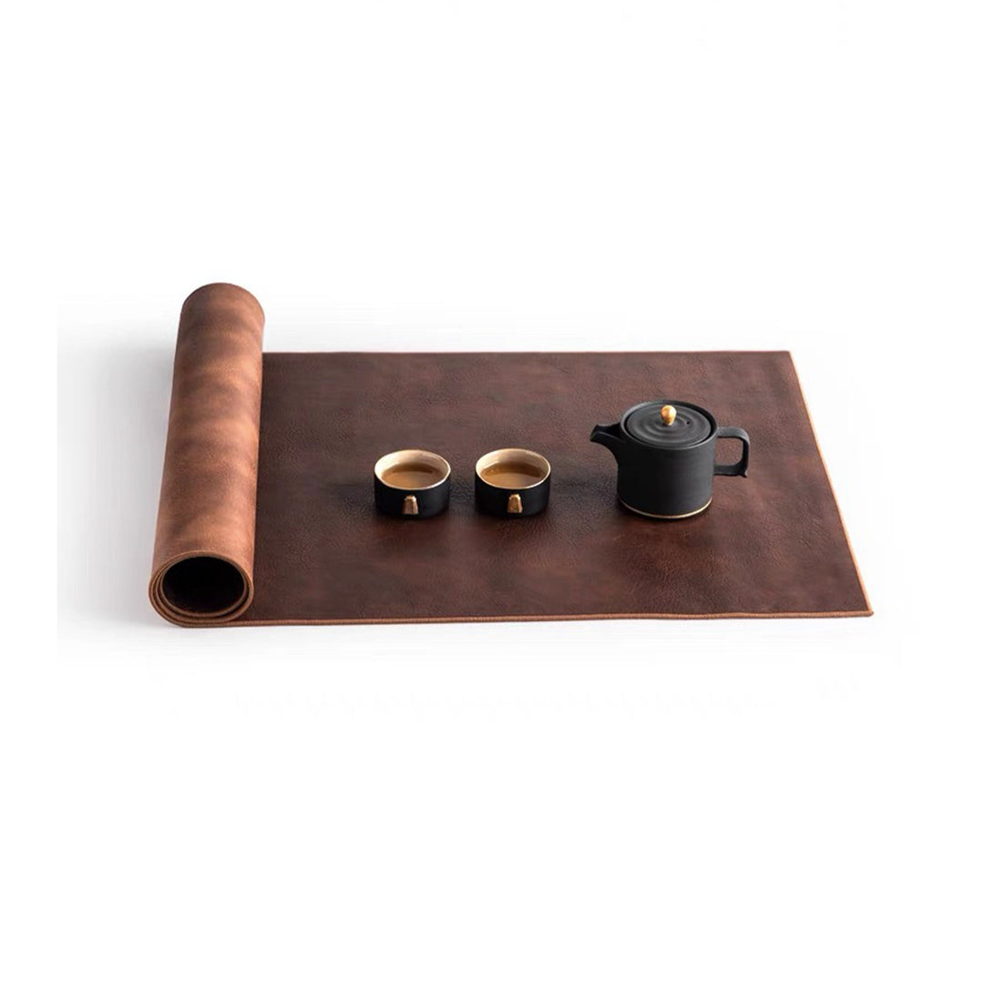 Two sides PU leather water proof table runner