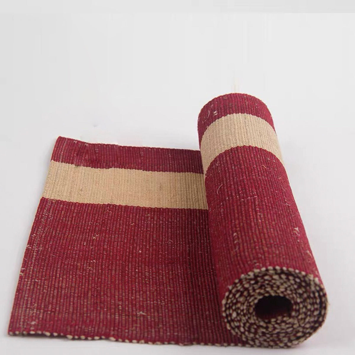 Custom boho Jute Linen tea Table runner - Teaware Space