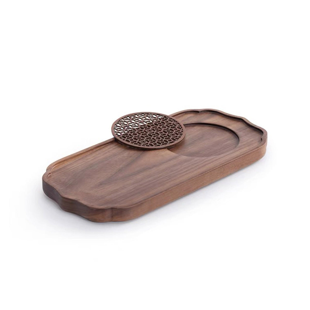 Custom Vintage Walnut Wooden tea tray - Teaware Space