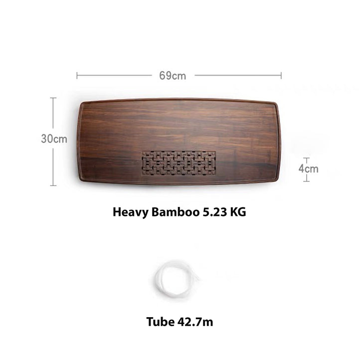 Hand-crafted large size bamboo tea tray with water storage