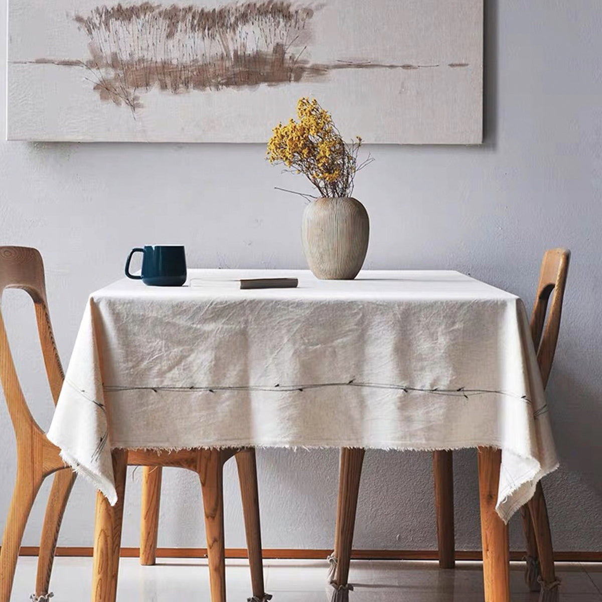 Custom size French style Cotton Tablecloth | Vintage/farmhouse decor - Teaware Space