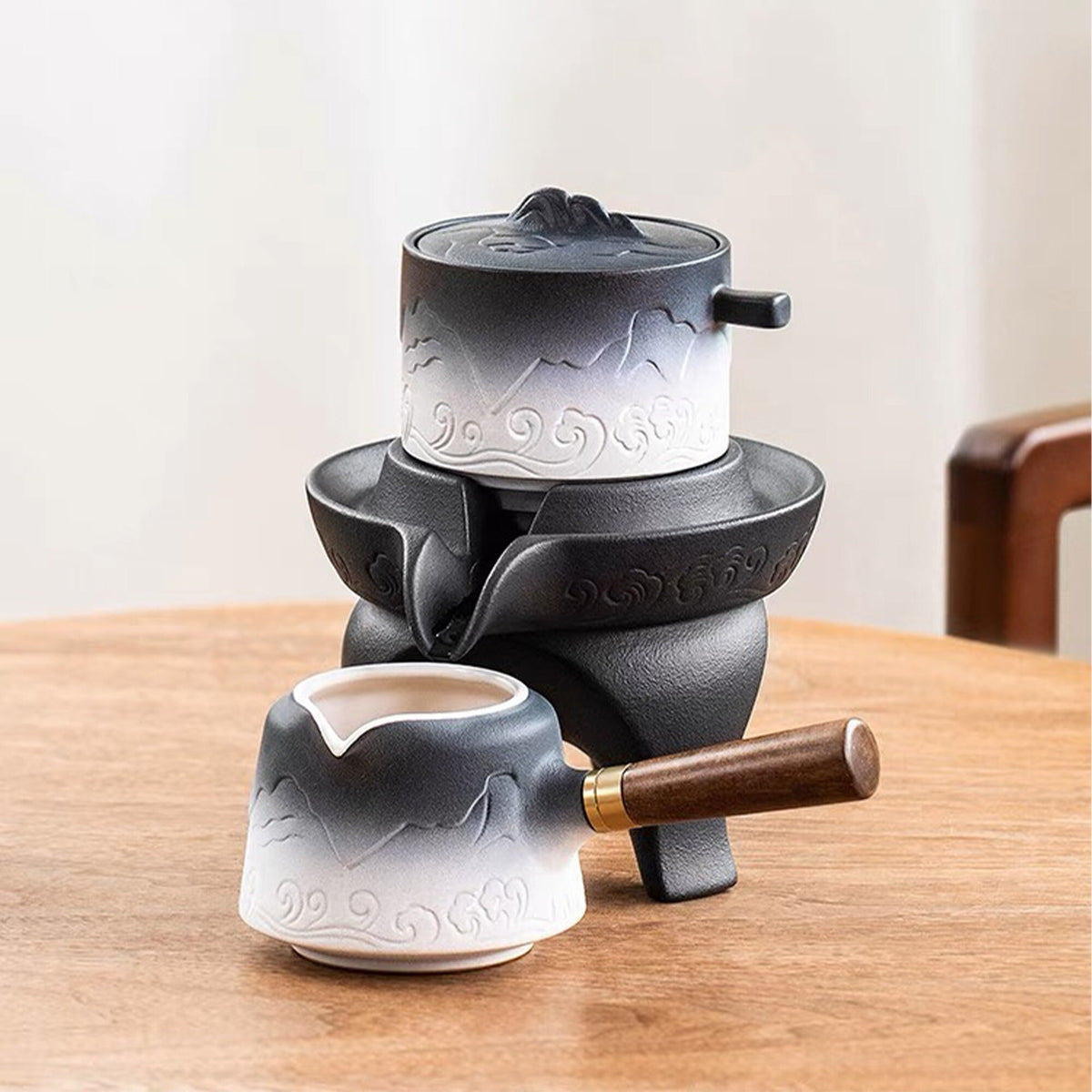 Semi auto ceramic tea set |  kungfu tea ceremony set - Teaware Space