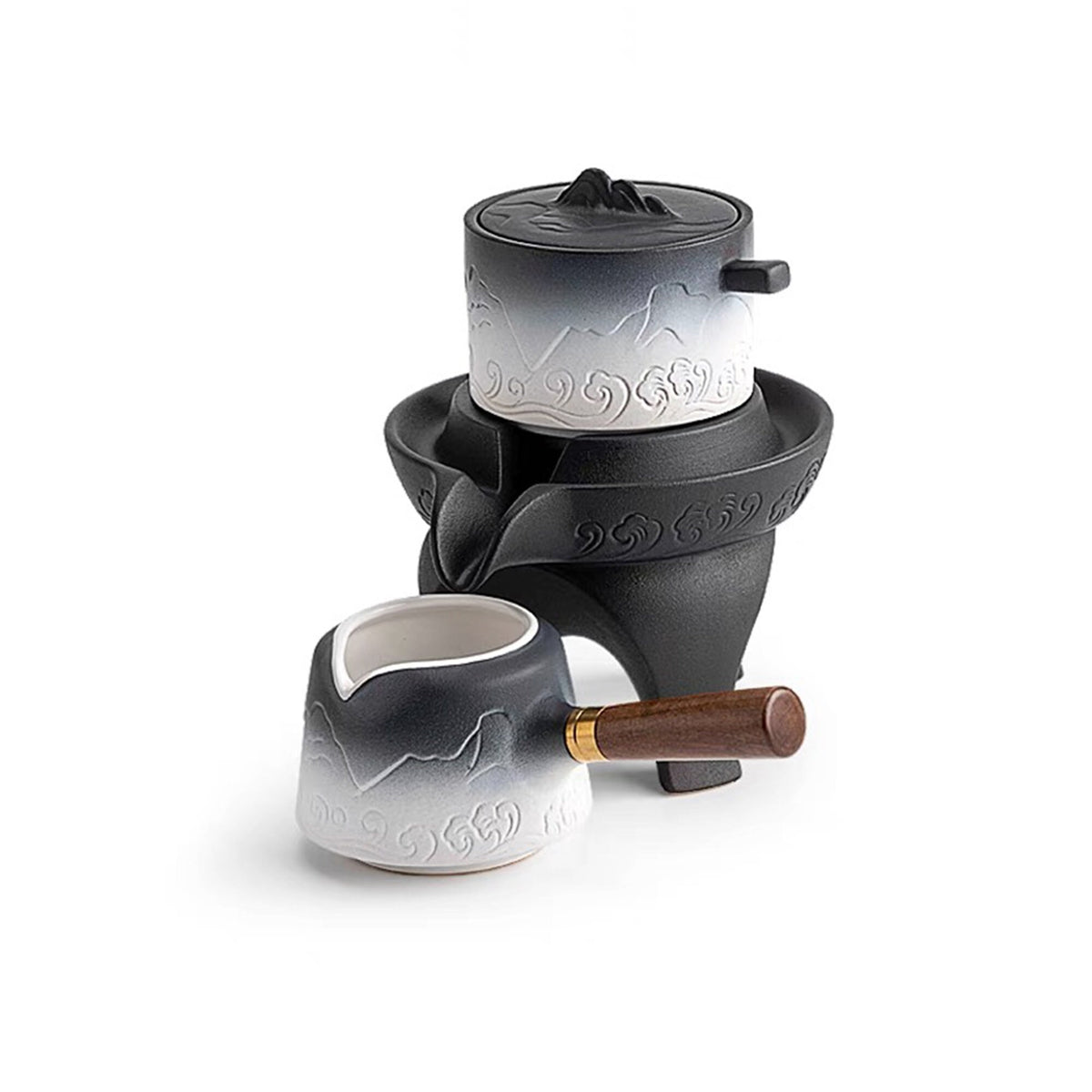 Semi auto ceramic tea set |  kungfu tea ceremony set - Teaware Space