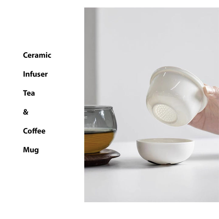 Boho Panda glass tea/coffee mug with saucer set