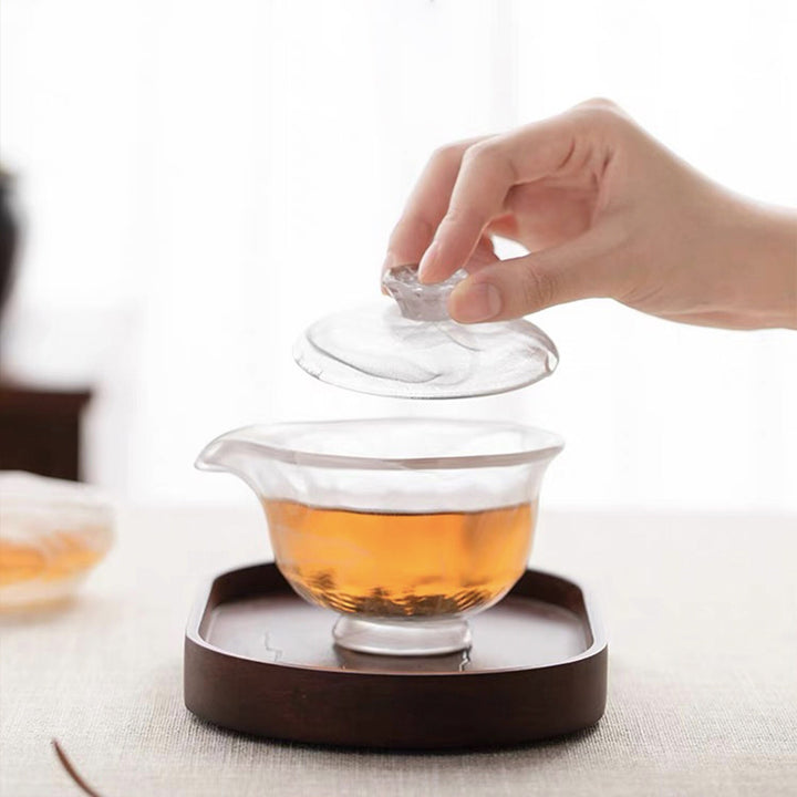 Hand crafted Unique Gaiwan tea set | ice glazed teapot